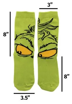 The Grinch Costume Crew Socks -Halloween Costumes Shop the grinch costume crew socks alt 4