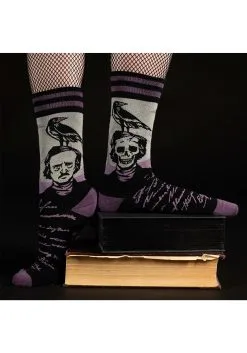 Poe The Raven Socks -Halloween Costumes Shop the raven poe socks alt 4