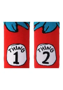 Thing 1 & 2 Costume Socks For Adults 8 Thing 1 & 2 Costume Socks For Adults -Halloween Costumes Shop thing 1 2 costume adult socks alt 1
