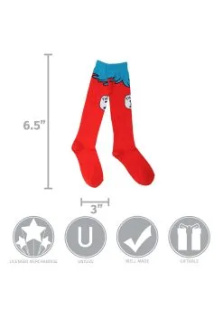 Thing 1 & 2 Costume Socks For Kids -Halloween Costumes Shop thing 1 2 costume kids socks alt 3
