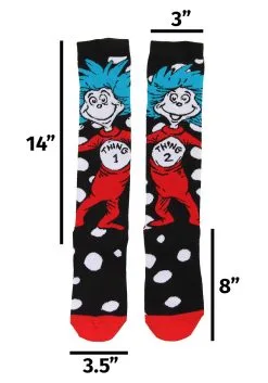 Thing 1 & Thing 2 Knee High Costume Socks -Halloween Costumes Shop thing 1 thing 2 knee high costume socks alt 2