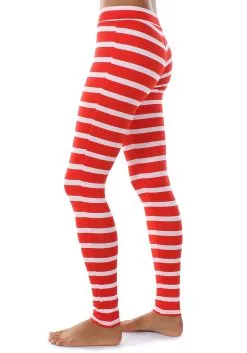 Women's Tipsy Elves Red Stripe Leggings -Halloween Costumes Shop tipsy elves womens red stripe leggings alt2
