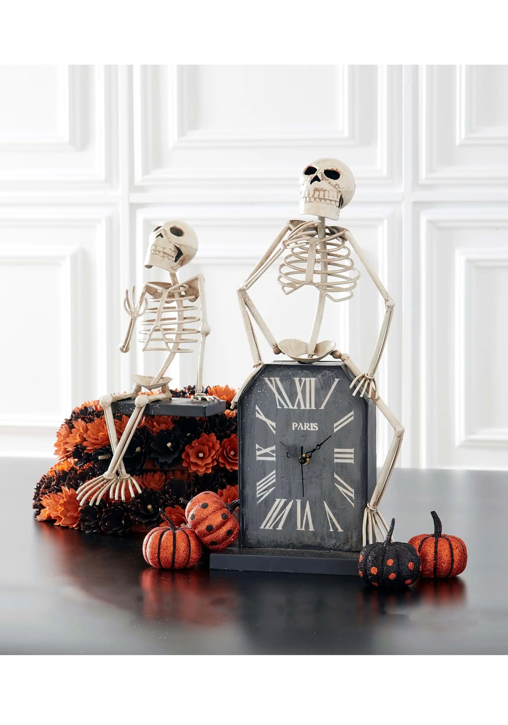 21.5-Inch Tombstone Clock With Skeleton 2 21.5-Inch Tombstone Clock With Skeleton - Image 2