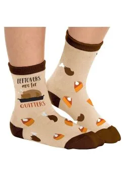 Leftovers Are For Quitters Turkey & Pumpkin Pie Socks