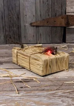 Walking Light Up Animated Haystack Rat Halloween Decoration -Halloween Costumes Shop walking light up animated haystack rat decoration alt 3